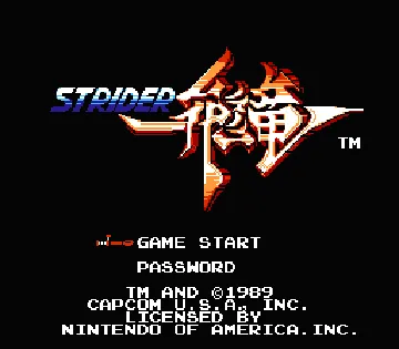 Strider (USA) (Capcom Classics Mini Mix) (Aftermarket) screen shot title